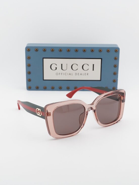 Gucci GG2118SA 003 Square Sunglasses - Transparent Pink/Green/Red main image 10
